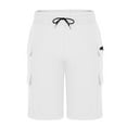 thumbnail image 4 of Kvture Men's Waterproof Windproof Cargo Shorts Breathable Outdoor Running Athletic Shorts Travel Stretch Pants with Pockets White L, 4 of 6