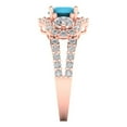 thumbnail image 3 of 2.16 ctw 3 Stone Anniversary Ring for Women | Round Cut Simulated Turquoise | Hyperallergenic Solid 14K Rose Gold, 3 of 5