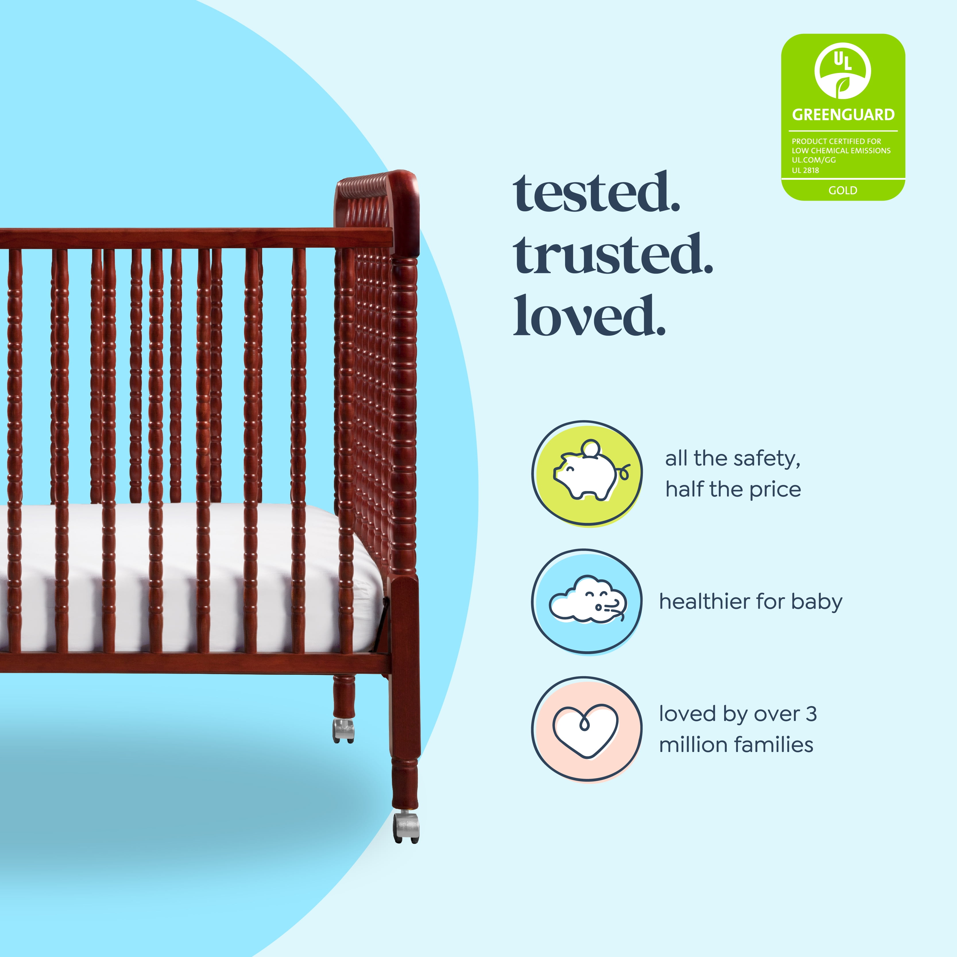 DaVinci Jenny Lind 3-in-1 Convertible Crib in Rich Cherry Finish