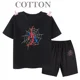 thumbnail image 3 of Conjunto de camiseta y pantalones cortos de algodón para niños de Marvel Spider Man de verano, ropa de dibujos animados para niños, conjunto de dos piezas de manga corta, conjunto para niñas y niños, 3 of 5