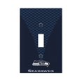 thumbnail image 1 of Panel de interruptores con marco romano de cuero simple con luces de conmutación Seahawks Panel de pared Interruptor de luz simple, doble o con tirador, 1 of 8