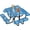 Blue, variant on Gaonala 46" Square Outdoor Picnic Table Set 4 Built-in Benches Umbrella Hole Metal Commercial Grade Seats 8 for Garden Backyard (Blue)