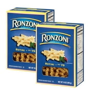 Ronzoni Rotini, 16oz, Spiral Corkscrew Pasta Non-GMO Vegetarian Pasta for Warm or Cold Dishes Home Kitchen Staple Ideal for Lunch Snacks Holiday or Everyday Meals Dish Pack of 2&CUSTOM Storage Carrier