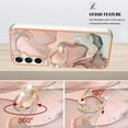 thumbnail image 3 of Compatible with Samsung Galaxy A25 5G Case, Fantastic Marble Patterned Phone Case Anti-Scratch Slim Hybrid Hard Plastic Bumper+Soft Silicone TPU with Ring Kickstand Bumper Shockproof Cover,Gold, 3 of 10