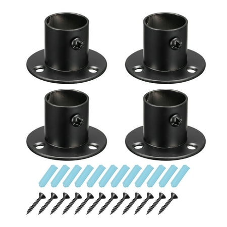 

Uxcell 0.88 Dia Stainless Steel Pole Sockets Flange Rod Holder Bracket Support with Screws Black 4 Pack