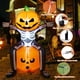 thumbnail image 3 of COMIN Cabeza de Calabaza Esqueleto de Calavera Inflable de Halloween de 5 pies con LED incorporados Decoración de Patio para Fiestas navideñas en Interiores, Exteriores, Patio, jardín, césped, 3 of 5