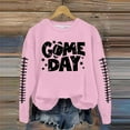 thumbnail image 1 of TINZ Ensemble Décontracté pour Femmes Col Rond Rugby Jour de Match Imprimé Chandail à Capuchon Chandail Blouse et Pantalon Chandails en Molleton Col Entonnoir Femmes, 1 of 3