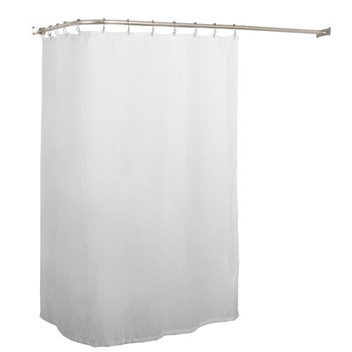 Utopia Alley Aluminum Rustproof 66'' LShaped Fixed Shower Curtain Rod