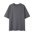thumbnail image 1 of Camisas de Manga Corta de los Hombres Color Sólido de Ajuste Cuello Redondo Tops Casuales, Verano Y Primavera, Camisas Casuales de los Hombres, 1 of 4
