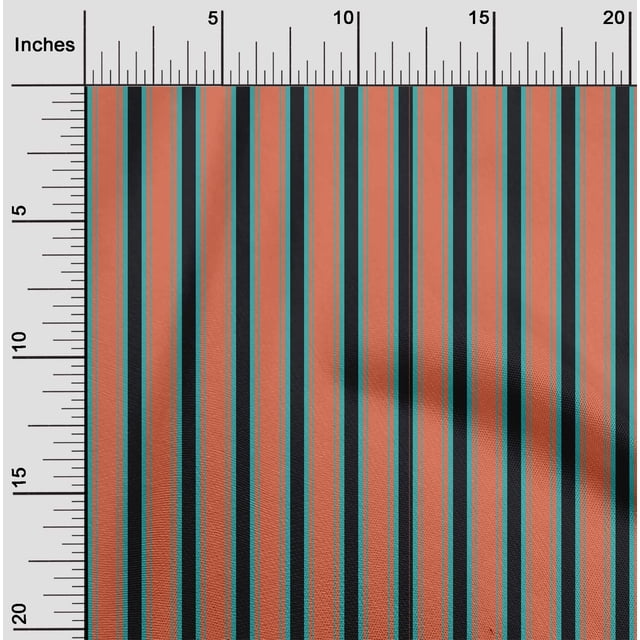 oneOone Rayon Dark Peach Fabric Striped Craft Projects Decor Fabric Printed By The Yard 56 Inch Wide