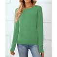 thumbnail image 4 of QUALFORT Women’s 100% Cotton Crew Neck Long Sleeve Pullover Sweater – Soft Lightweight Knit Top, 4 of 6