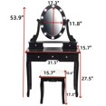 thumbnail image 2 of Coiffeuse Moderne avec Miroir Ovale et Tabouret, Ensemble de Table de Maquillage avec Miroir à 3 Modes d'Éclairage avec 5 Tiroirs de Rangement, Tabouret pour Chambre, 2 of 7