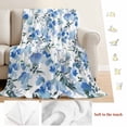 thumbnail image 5 of Blue Green Spring Floral Blanket Soft Cozy Warm Throw Blanket for Couch, Plush Fuzzy Flannel Fleece Blankets for Sofa, Watercolor Blooming Botanical Summer Bed Blankets Gifts for Men, 30"x40", 5 of 9