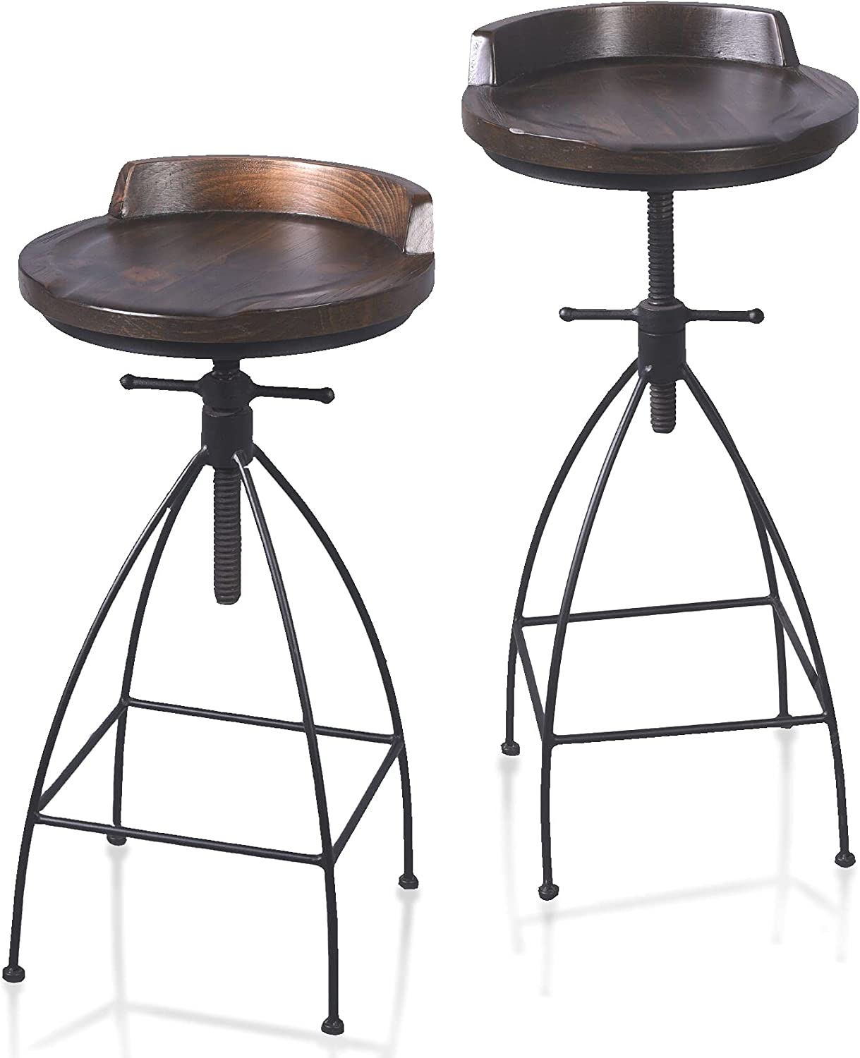Yodudm Industrial Vintage Rustic Bar Stool,Wooden Top Stool Kitchen