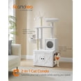 thumbnail image 2 of WoodyWonders 2-in-1 Cat Tree with Litter Box Enclosure - Modern Cat Condo with Scratching Posts, White, 2 of 7