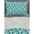 thumbnail image 3 of Abstract Comforter & Sham Bedding Set, Minimalistic Dots Arrangement Contemporary Art Look Calm Ornamental Tile Pattern, 3 pcs Duvet Set Microfiber Filling Quilt, 5 Sizes, Dark Seafoam, by Ambesonne, 3 of 4