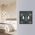 thumbnail image 4 of Yayeee Toggle Light Switch Wall Plate 2-Gang 4.56"x4.48" Decorative Outlet Cover, Navy Blue Peacock Pattern, 4 of 7