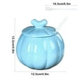 thumbnail image 3 of Litrail Pumpkin Shaped Ceramic Jar with Airtight Lid & Spoon - Heat Resistant, Blue - Halloween Thanksgiving Decor & Spice/Tea Storage, 3 of 6