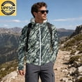 thumbnail image 3 of Havenx Men's Upf 50+ Sun Protection Hooded Jacket Camo Long Sleeve Full Zip Coats Thumbhole Hooded Hoodie Jacket Casual Summer Lightweight Athletic Workout Blouse,Sky Blue XL, 3 of 7