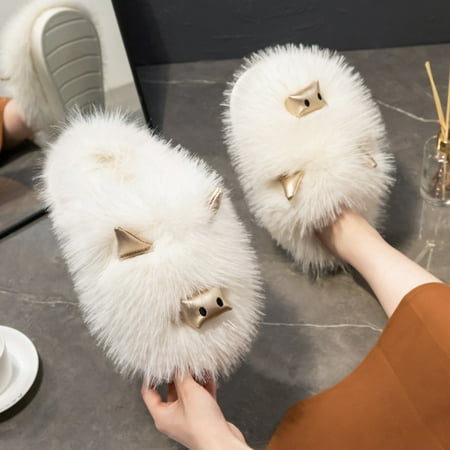

Qiaocaity Women Shoes on Clearance Up to 20% off Women Plush Slippers Fashion Indoor Home Thick Bottom Anti-skid Outdoor Wear Khaki 40-41