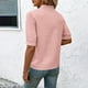 thumbnail image 2 of Vestidos Casuales Para Mujer, Blusas De Mujer De Moda Suéter de manga corta con cuello en V y bordado de lino sintético para mujer, top de moda, 2 of 4