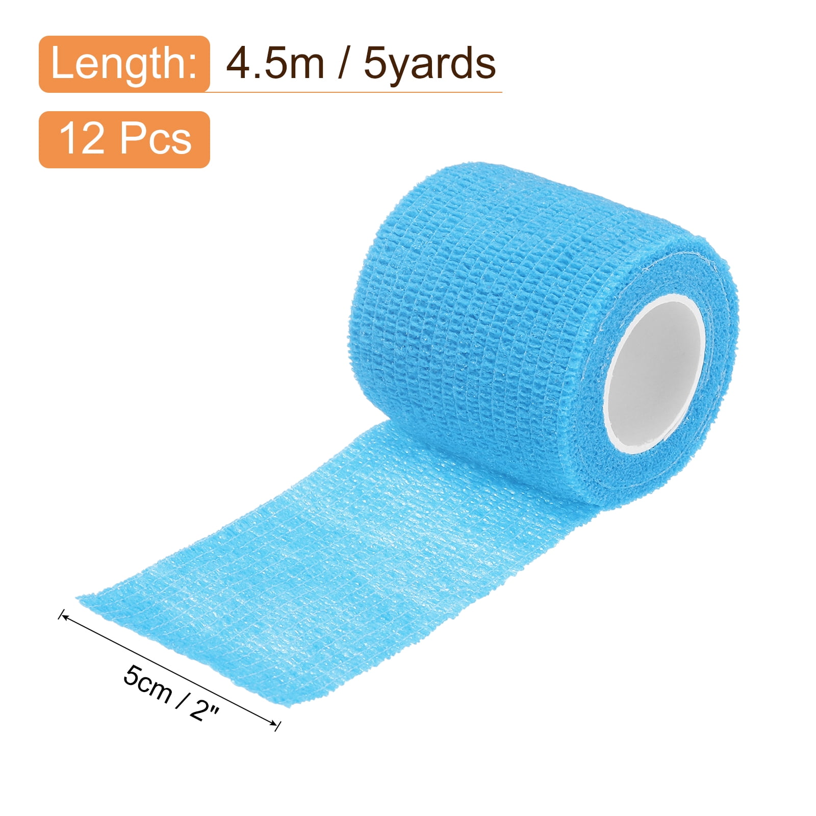 12 Rolls Adhesive Elastic Tape Elastic Bandage,2" x 5 Yards Wrap Stretch Wrist Knee Tape,Lake Blue