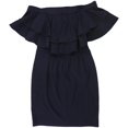 thumbnail image 2 of Ralph Lauren Womens Ruffled Off-Shoulder Dress, Blue, 6, 2 of 2