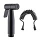 thumbnail image 1 of Juego de pistola rociadora para lavado de inodoro de acero inoxidable 304 negro sin perforaciones, boquilla presurizada, limpieza corporal, lavador de inodoro, 1 of 4