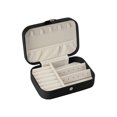 thumbnail image 6 of Portable Travel Minimalist Jewelry Box - Compact Storage Case for Rings, Necklaces/Earrings, Durable Hard-Shell Jewelry Organizer for Travel & Daily Use, Perfect for Jewelry Lovers, 6*4*2in, Black, 6 of 7
