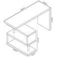 thumbnail image 6 of Vanity Art Modern Convertible L Shaped Swivel Rotation Corner Computer Desk with Shelves for Home Office MLT1001OF-WT, 6 of 7