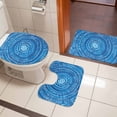thumbnail image 5 of Blue Tie Dye Art Bathroom Rugs Set Abstract Watercolor Dyeing Non Slip Absorbent Soft Bath Mats 3 Piece Set with Bathroom Rug, U-Shaped Floor Mat, Toilet Seat Cover Small Size, 5 of 9