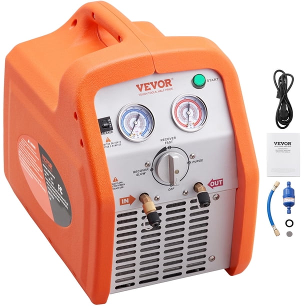 Máquina de recuperación de refrigerante VEVOR 1 HP de doble cilindro 120V