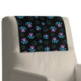thumbnail image 4 of SCRAWLGOD Paws Print Blue Black 1 Pcs Headrest Cover Recliner Headrest Slipcover Non Slip Waterproof Recliner Chair Couch Head Protector Covers for Living Room 17x27in, 4 of 7