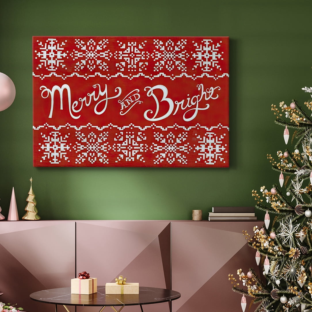 Fair Isle Snowflake I- Gallery Wrapped Canvas