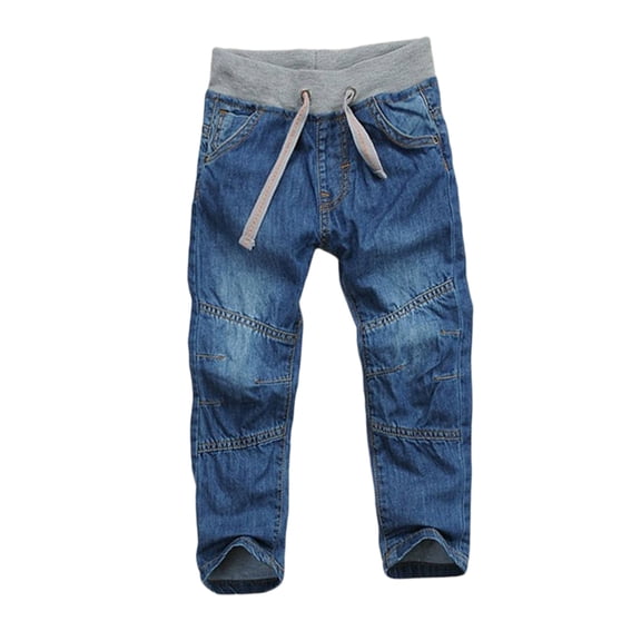 Staki Boys Skinny Jeans Boys Jeans Overalls Toddler Boys Straight Wide Leg Pants(Dark Blue,4-5 Years)