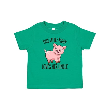 

Inktastic This Little Piggy Loves Her Uncle- Cute Gift Baby Girl T-Shirt
