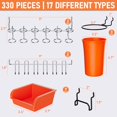 thumbnail image 4 of 330PCS Upgraded Pegboard Accessories Organizer Kit, Peg Board Hooks Assortment with Bins & Cups for Organizing Tools, Fit 1/8 or 1/4 inch Pegboard for Garage Workshop Wall Hanging Tools, 4 of 7
