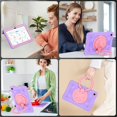 thumbnail image 6 of Case for Samsung Galaxy Tab A9,Anti drop silicone+PC Layer Protective Case 360 ° Rotating Bracelet Handle Stand ,Shoulder Strap, Heavy Duty Shockproof Tablet Case,Purple,For Galaxy Tab A9, 6 of 7