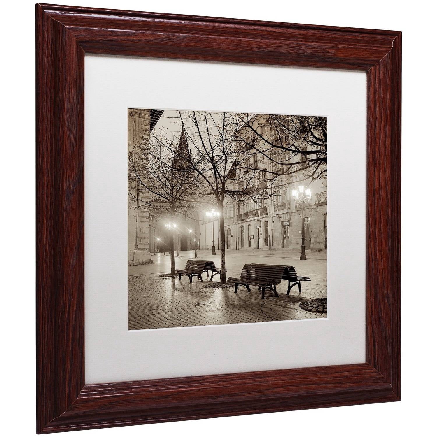 "Oveido Cathedral Bancs II" Canvas Art by Alan Blaustein, White Matte, Wood Frame