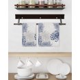 thumbnail image 3 of Blue White Kitchen Dish Towels for Drying Dishes Set of 2, Abstract Grey Chrysanthemum Flower Floral Waffle Weave Microfiber Hand Tea Bathroom Towels Quick Dry & Absorbent Towel 15.7x23.6, 3 of 7