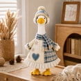 thumbnail image 3 of 23 Inch Goose Outfit Set with Winter Plaid Heart Dress, Knitted Hat and Scarf, Goose Statue Clothing for Christmas Holiday Porch and Indoor Decoration, 3 of 7