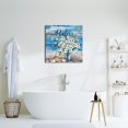 thumbnail image 2 of Beach Canvas Wall Art for Home Decor Bathroom Decor Blue Beach Picture Ocean Theme Anchor Canvas Print Modern Coastal Seascape Painting Framed Seaside Artwork Floral Daisy for Home Room 14x14inch, 2 of 6