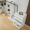 thumbnail image 2 of Glavbiku Modern Wardrobe with 4 Drawers, 3 Shelves,Hanging Rod,Closet Storage Armoires,White, 2 of 10