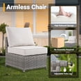 thumbnail image 2 of XIZZI Patio Furniture Sets 10 Pieces with Outdoor Wicker Swivel Rocking Chairs Coffee Table and Fire Pit,Beige Stripe, 2 of 12