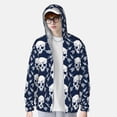 thumbnail image 3 of Logiee white arrow Skull Print Men's Women Light Jacket Full Zip Sun Protection Hoodie Long Sleeve Sun Shirts for Men Hiking Fishing Zip Pockets-3X-Large, 3 of 8