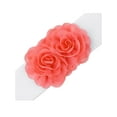 thumbnail image 2 of Cinturón elástico de doble flor de chiffon grande para mujer INSPIRE CHIC, corsé elegante para vestido, 26.8x2.4 pulgadas, rojo sandía, 2 of 6