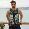 thumbnail image 6 of Gukieu Zombie Flower Apocalypse Print Men's Quick Dry Fitness Vest, Round Neck Sleeveless Fitness Bodybuilding Top-X-Large, 6 of 7