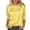 Yellow, variant on Iyufng Satin Blouses for Women Round Neck 3/4 Sleeve Solid Color Casual Top