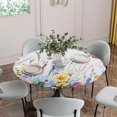 thumbnail image 5 of Hummingbird Floral Round Tablecloth for 45-54 Inch Tables, Fitted Table Cover with Elastic Edge, Farmhouse Floral Botanical Waterproof Outdoor Table Cloth Protector for Patio Garden Dinner Picnic, 5 of 9