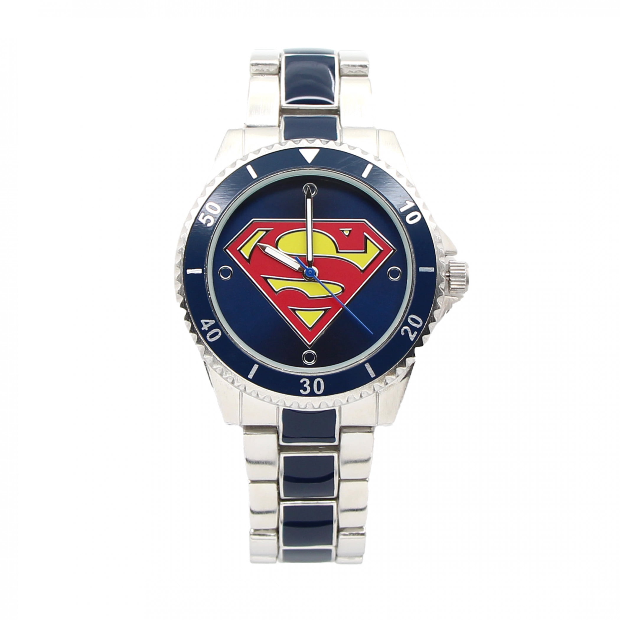 Superman 808570 Superman Symbol Watch with Chain Metal Band
